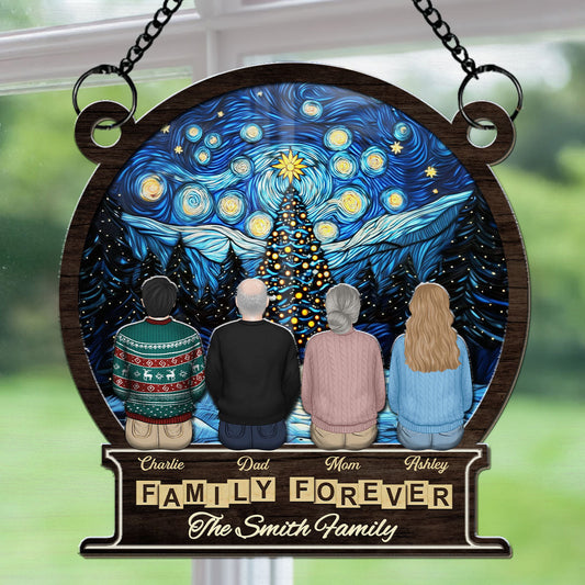 Family Forever And Ever - Personalized Custom Suncatcher