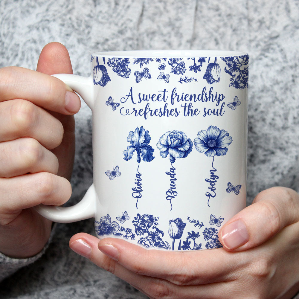 A Sweet Friendship Toile - Personalized Custom Coffee Mug