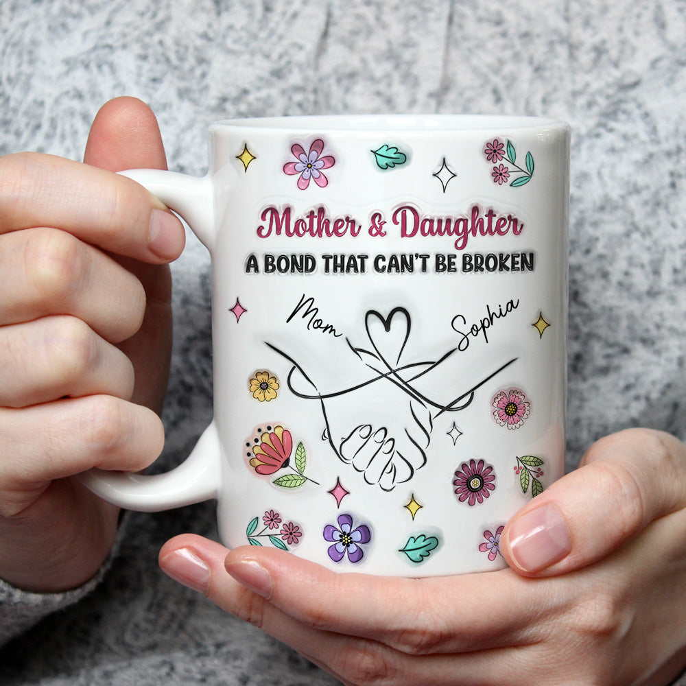 Holding Mommy Hand - Personalized Custom 3D Inflated Effect Mug