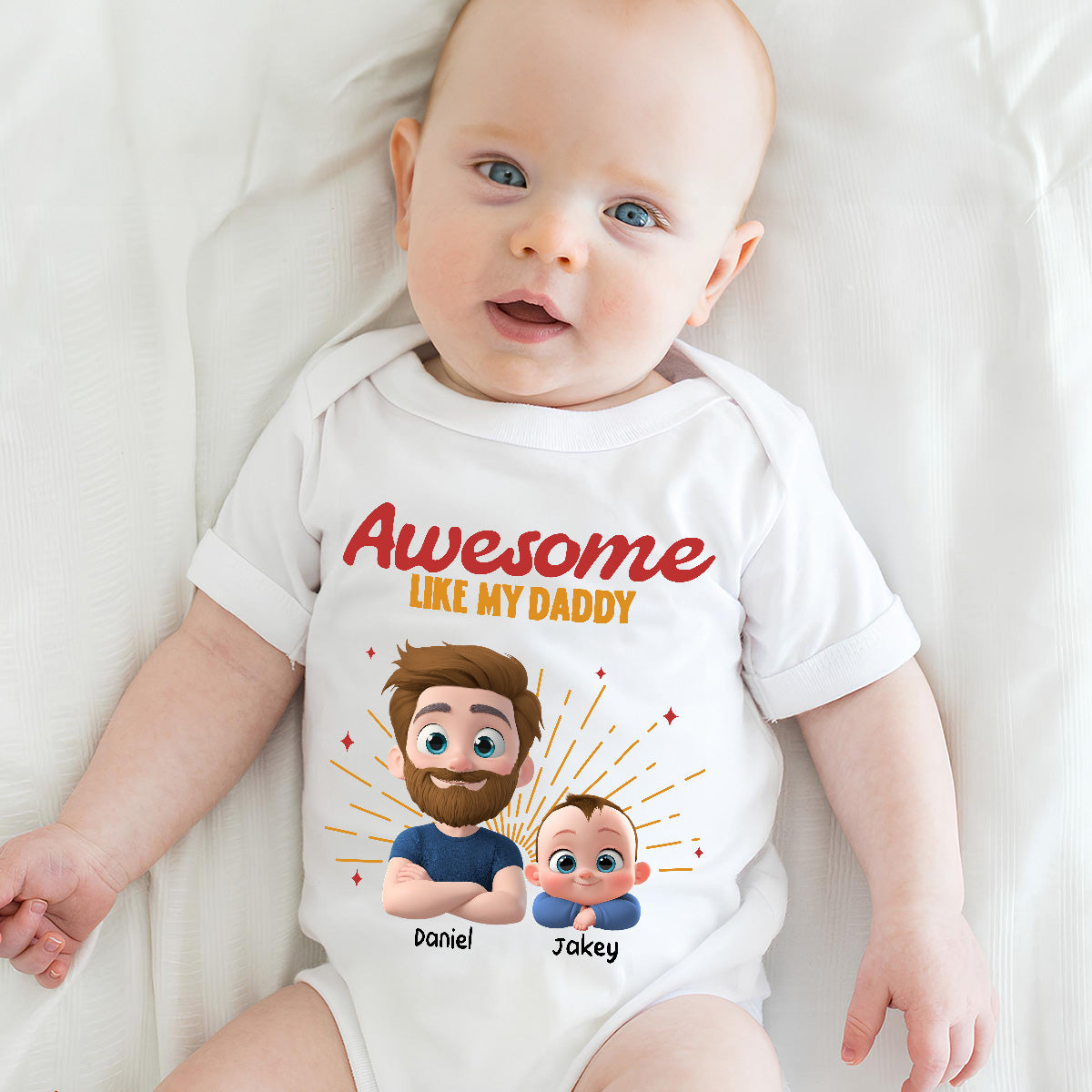 Awesome Baby Dad - Personalized Custom T-Shirt And Onesie