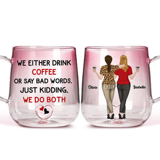 Life Is Better With Coffee - Personalized Custom Pink Gradient Glass Mug