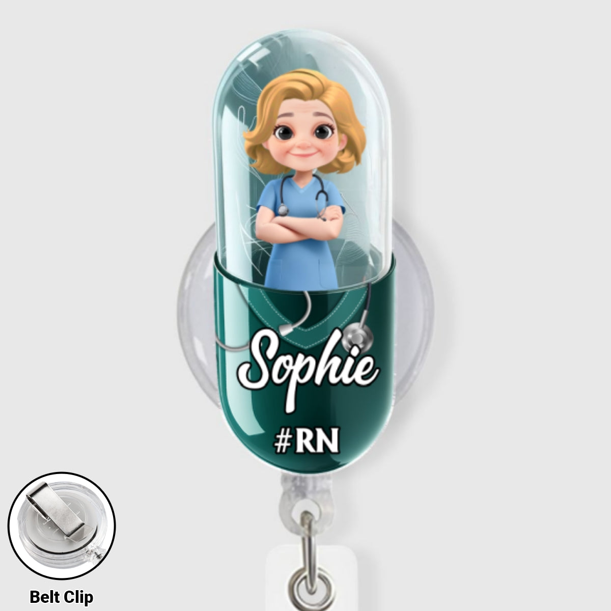 Proud To Be A Nurse Capsule - Personalized Custom Acrylic Badge Reel