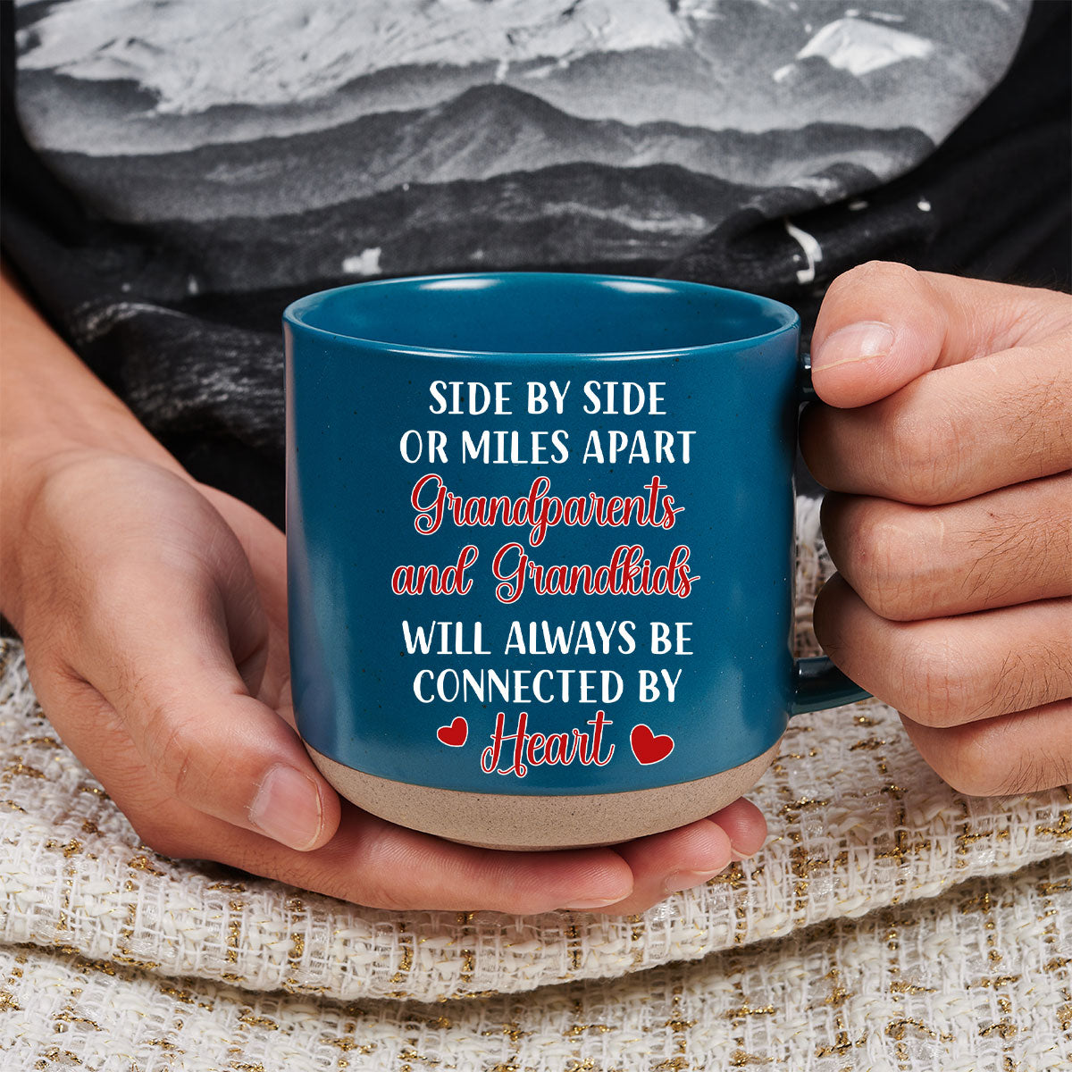 We Will Always Be Connected By Heart - Personalized Custom Pottery Mug