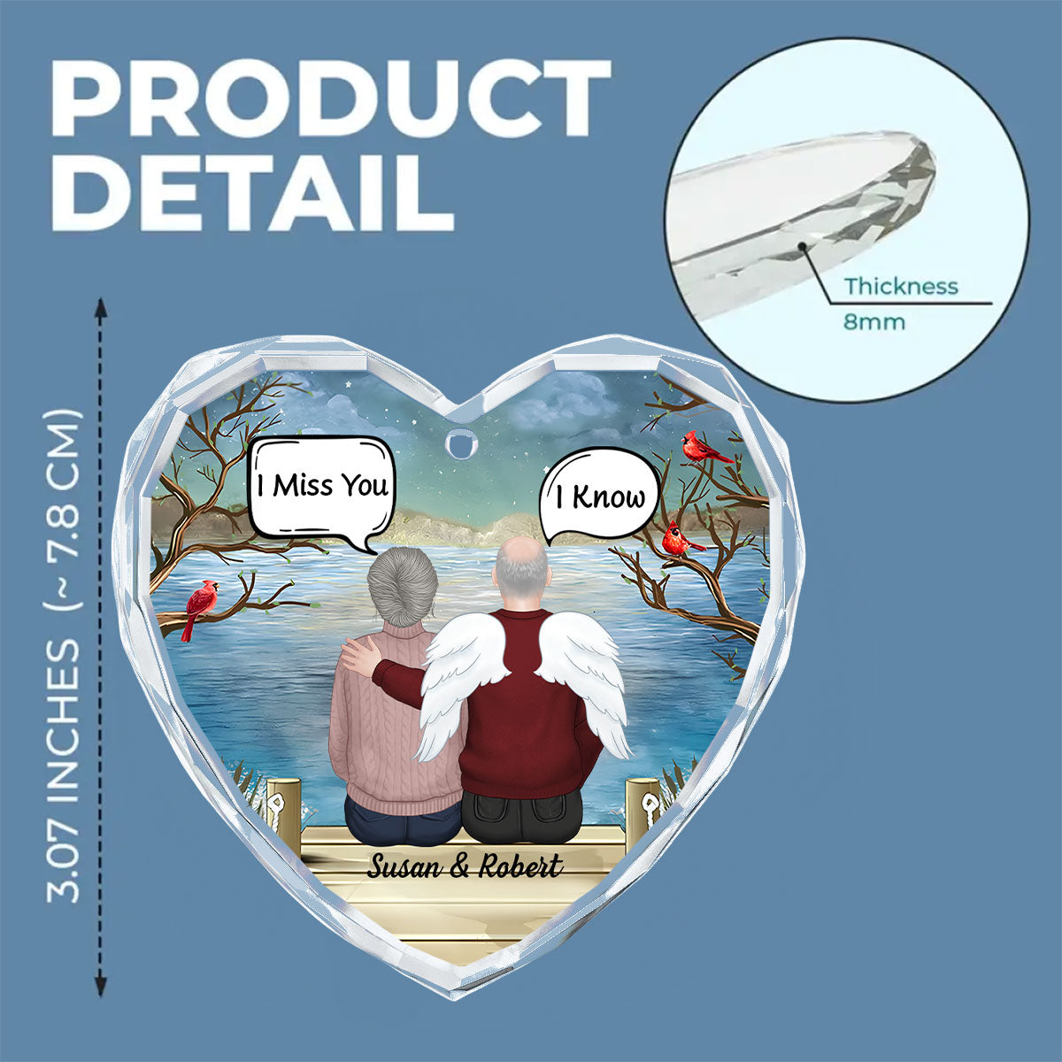 Always In My Heart - Personalized Custom Glass Ornament