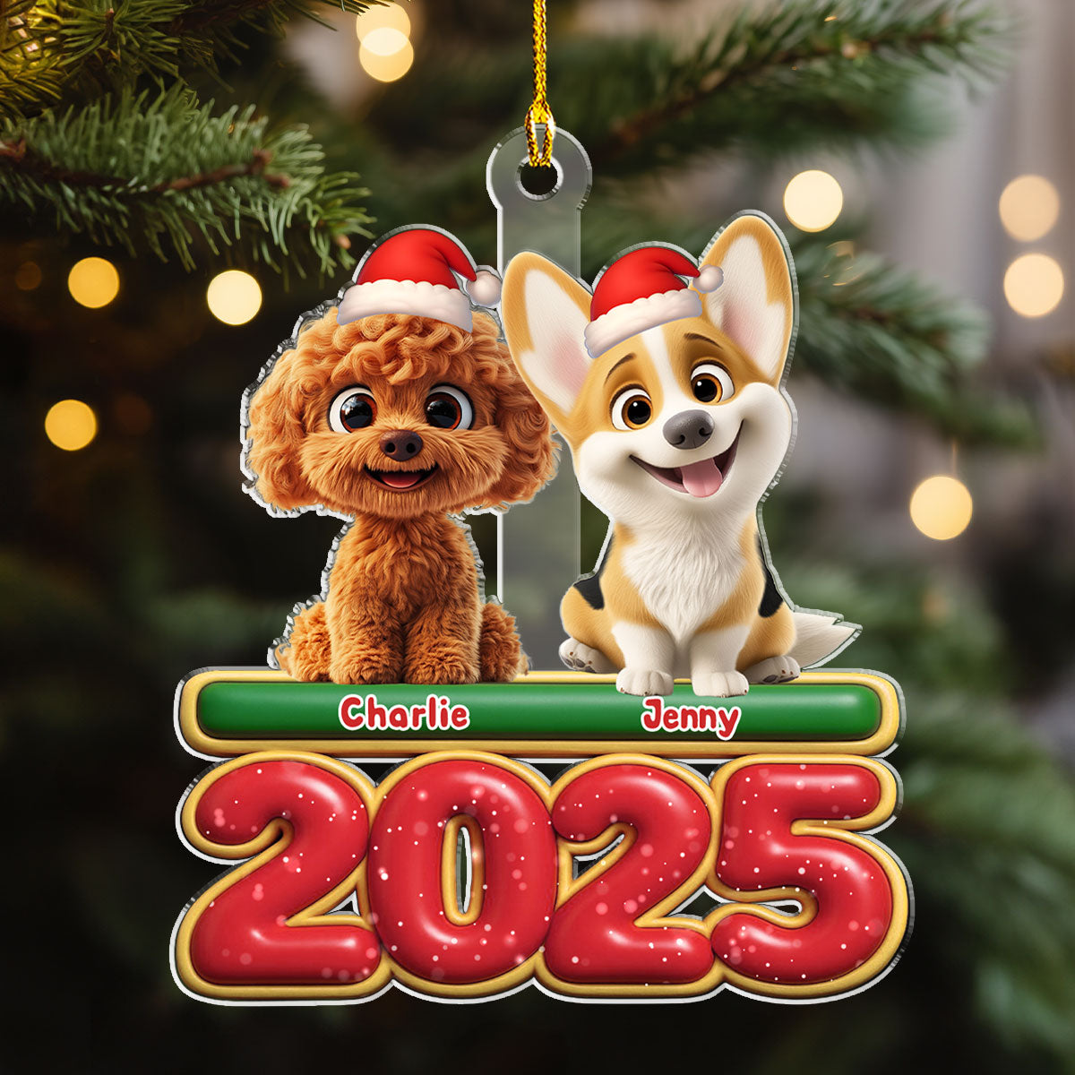 My Dog Is Here - Personalized Custom Acrylic Ornament