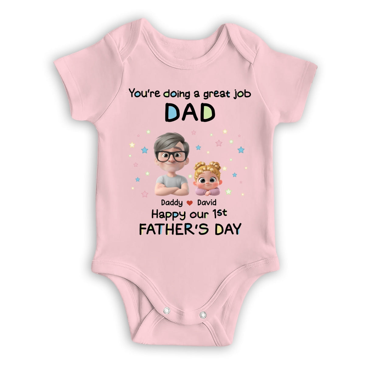 Daddy And Baby - Personalized Custom Baby Onesie
