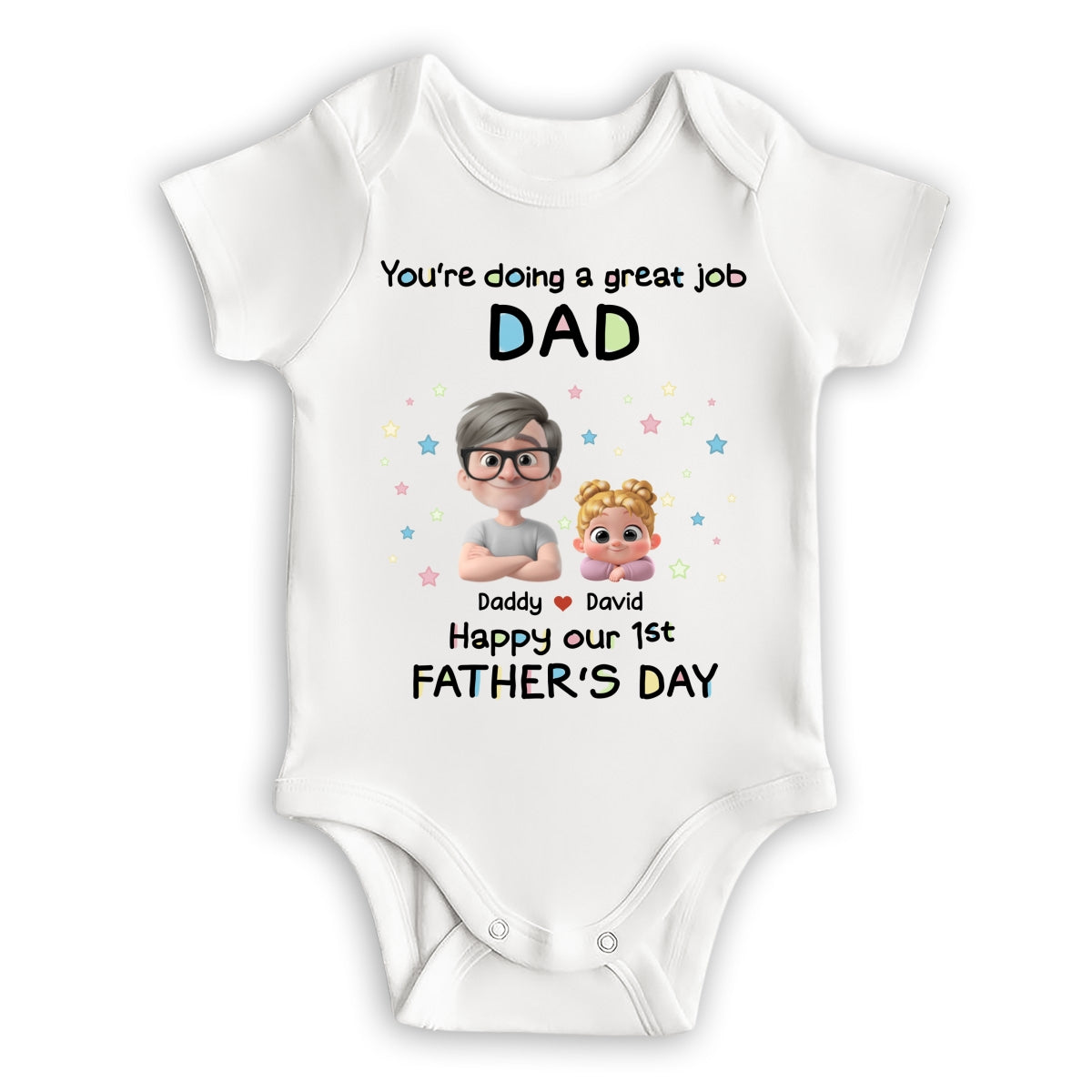 Daddy And Baby - Personalized Custom Baby Onesie