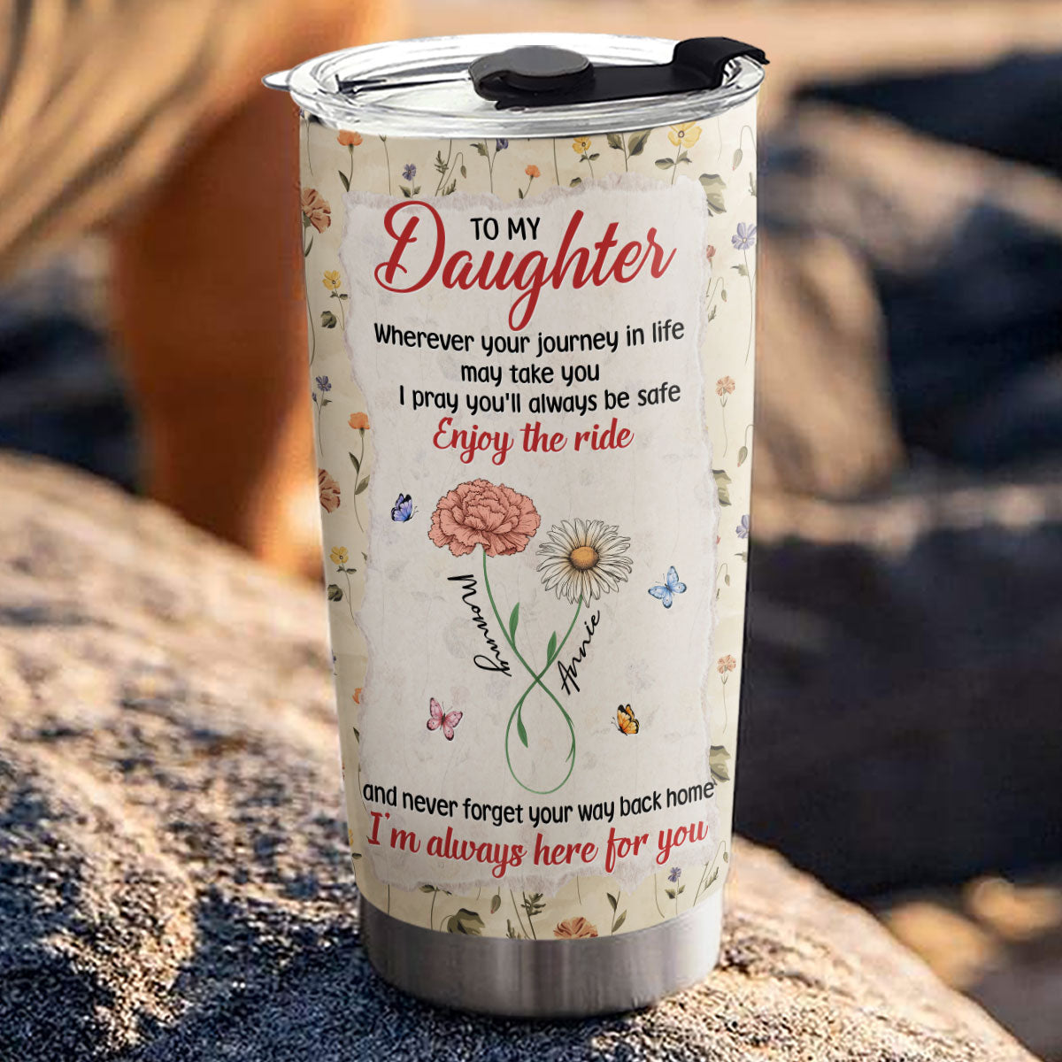 Mom To Daughter Way Back Home - Personalized Custom Tumbler