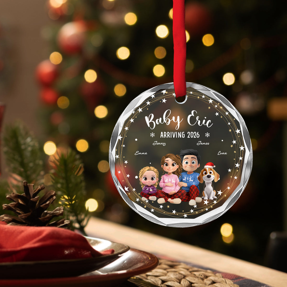 We Are Waiting For You - Personalized Custom Glass Ornament