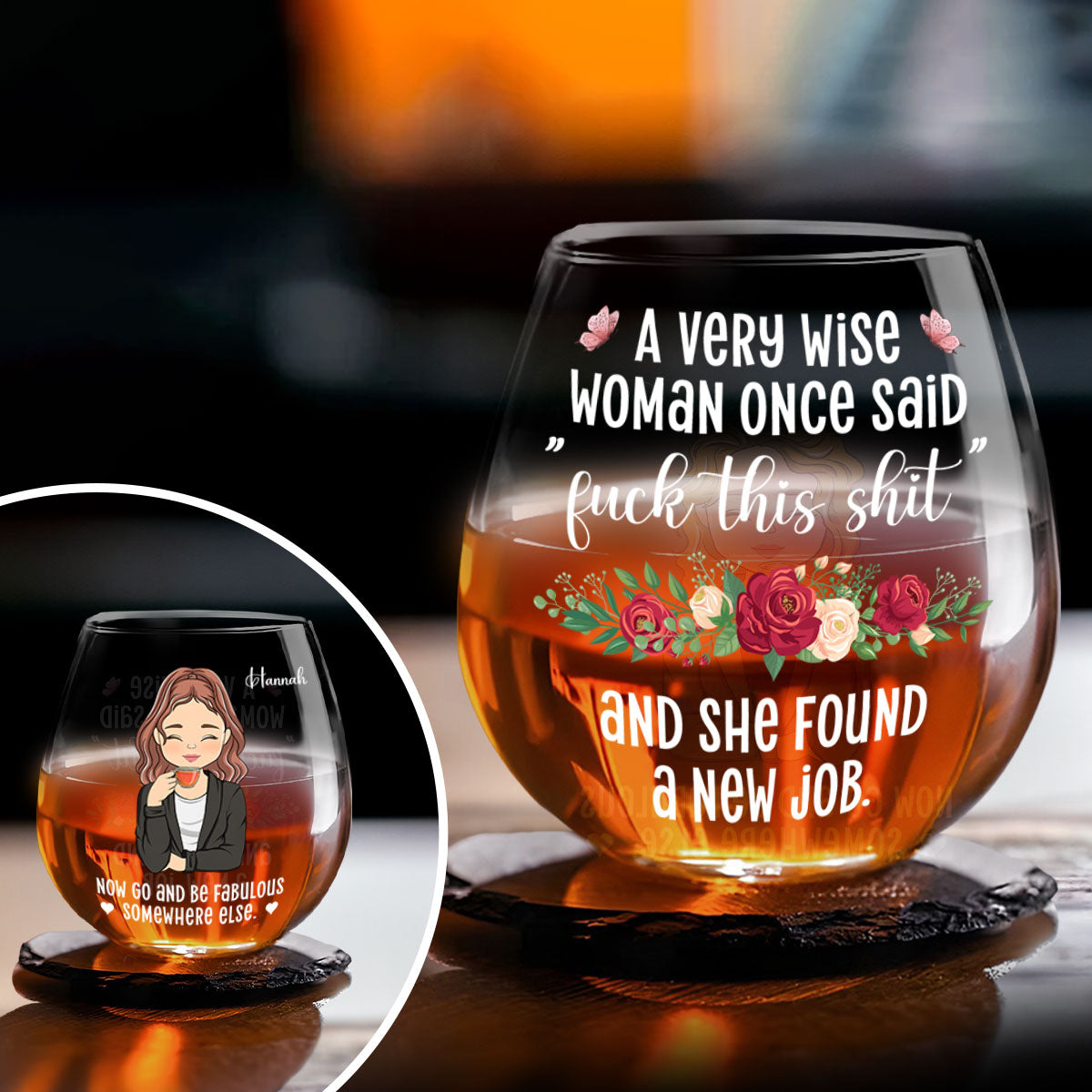 New Job New Fabulous You - Personalized Custom Wine Glass