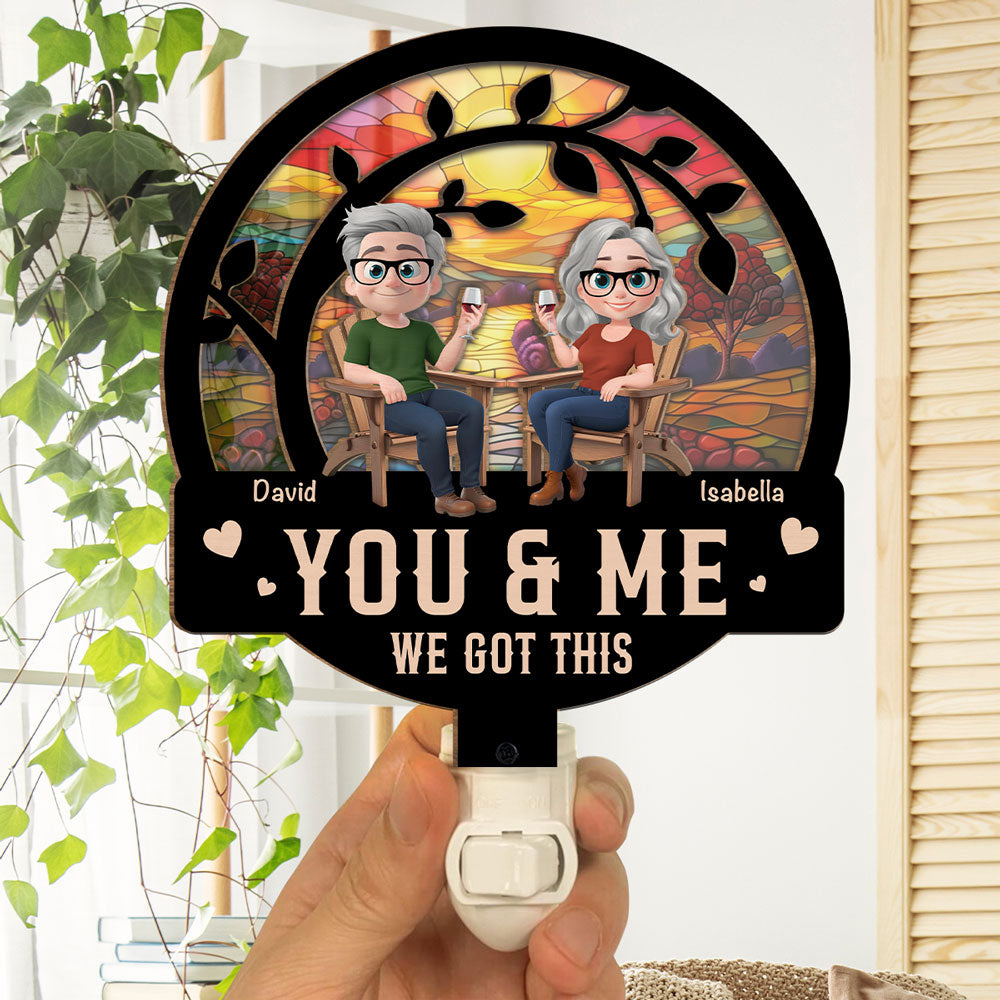 You And Me Got This - Personalized Custom Wood And Acrylic Night Light