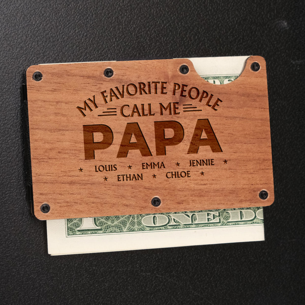 My Favorite People Call Me - Personalized Custom Engraved Wooden Card Holder