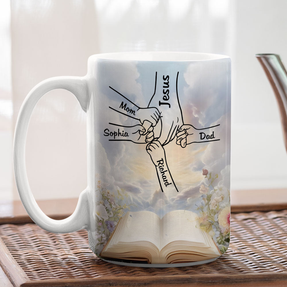God Holds Our Hands - Personalized Custom Coffee Mug
