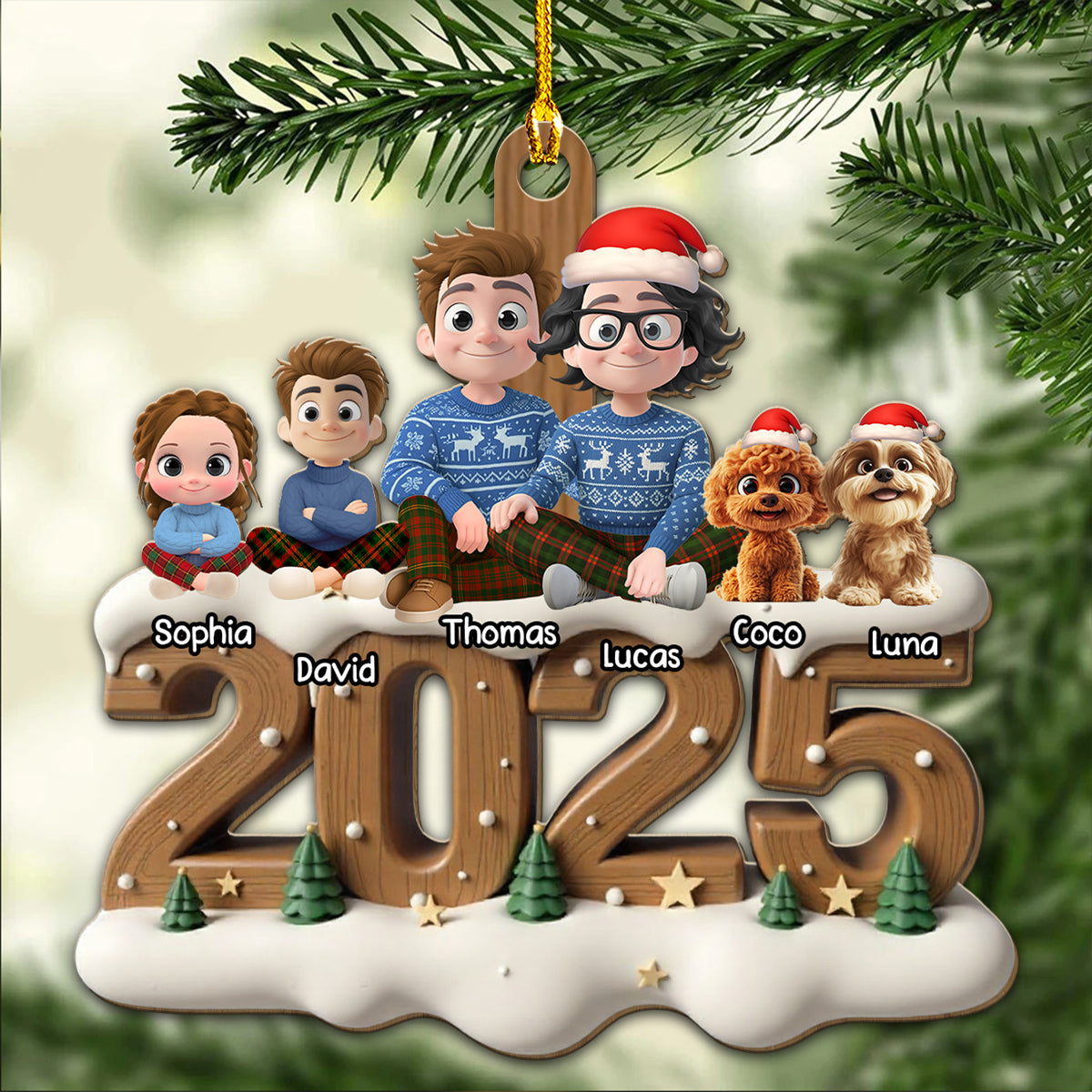 Us Together Now Onwards - Personalized Custom 3D Effect Wood Ornament