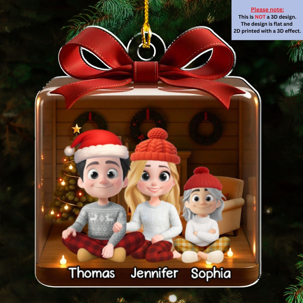 Family Is A Gift - Personalized Custom 3D Effect Acrylic Ornament