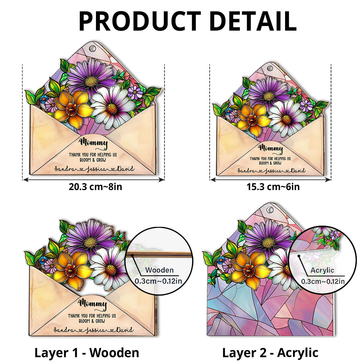 Envelope For Best Mom - Personalized Custom Suncatcher