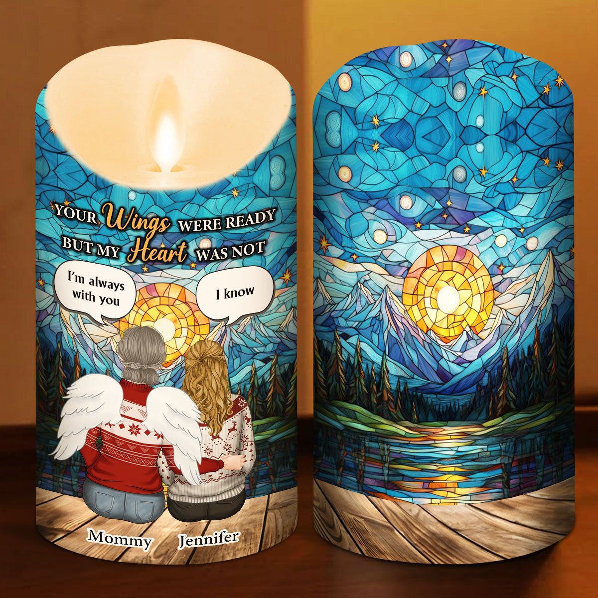 Your Wings Were Ready But My Heart Was Not - Personalized Custom LED Candle