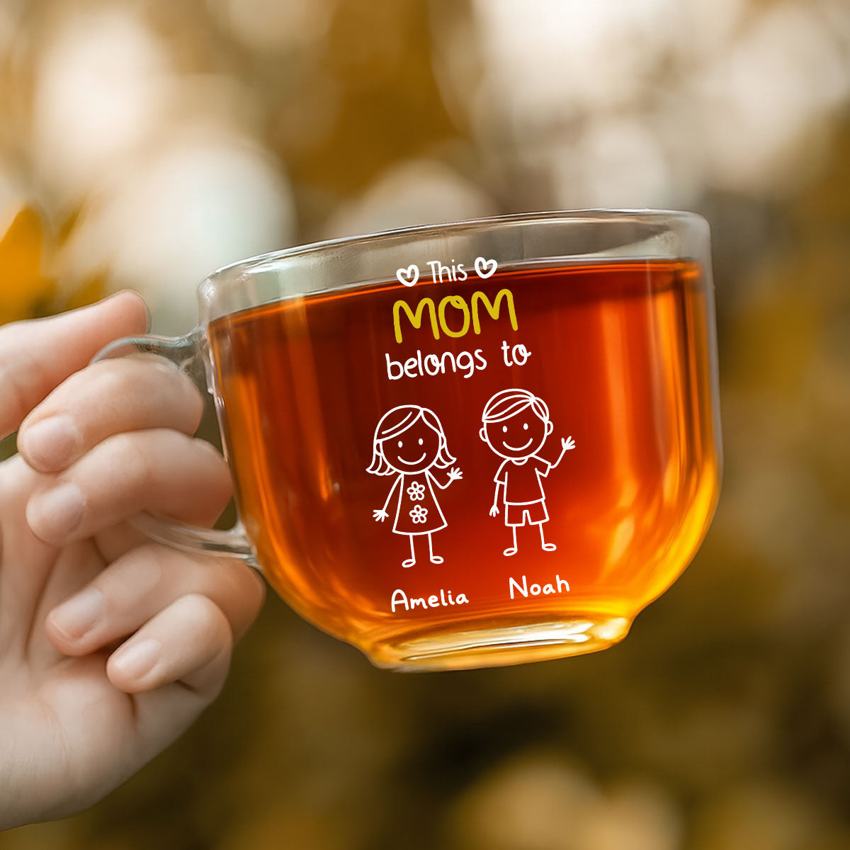 This Nana Belongs To Us - Personalized Custom Glass Tea Cup
