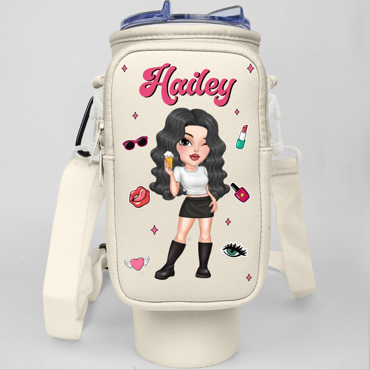 Y2K Girl - Personalized Custom 40oz Water Bottle Carrier Bag