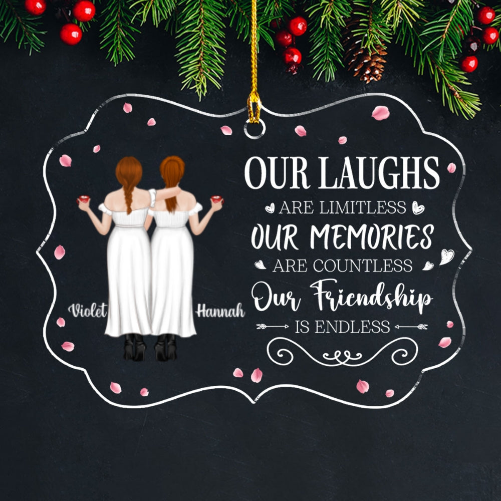 Endless Friendship Infinite Laughs - Personalized Custom Acrylic Ornament