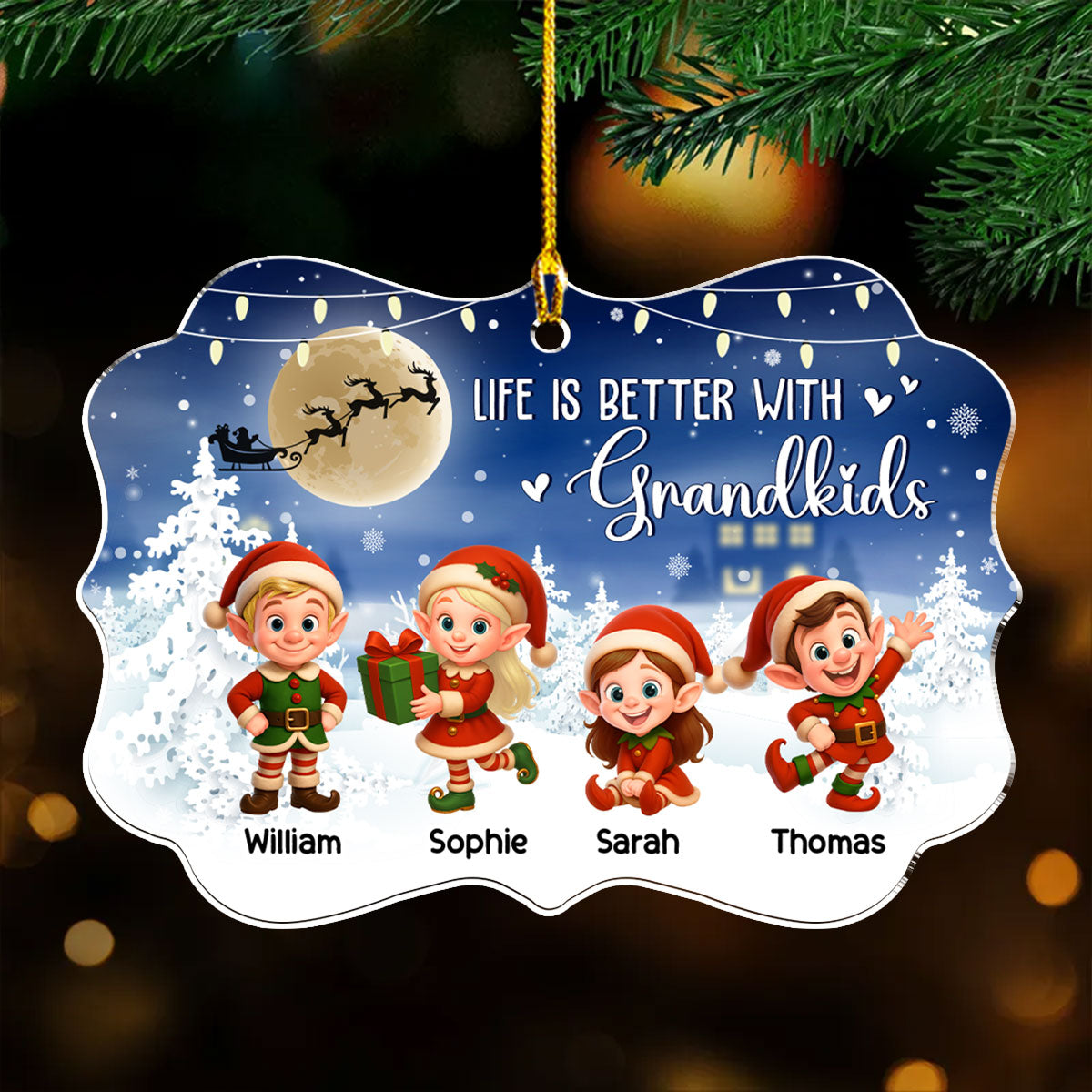Life Is Better With Grandkids 2025 - Personalized Custom Acrylic Ornament