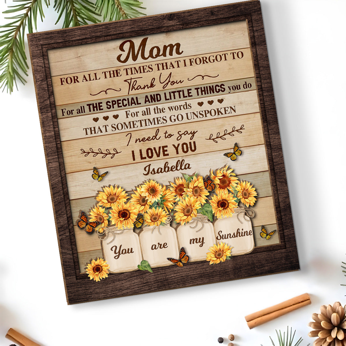Dear Mom For All The Times - Personalized Custom 2-Layer Wood Plaque With Flat Base