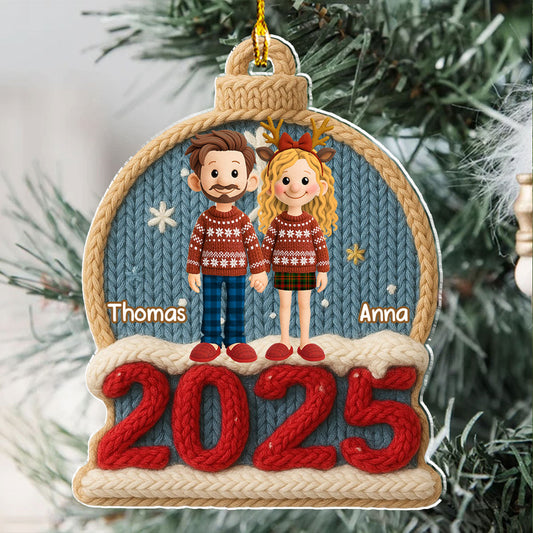 Cozy Couple Christmas - Personalized Custom Acrylic Ornament