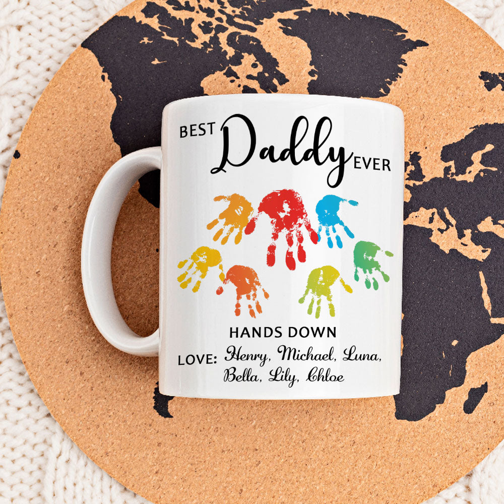 Hands Down Best Dad Ever - Personalized Custom Coffee Mug
