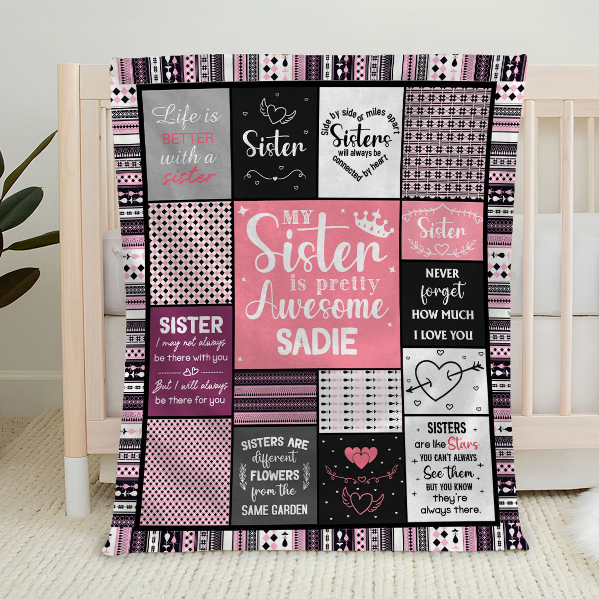 My Sister Is Pretty Awesome - Personalized Custom Fleece Blanket