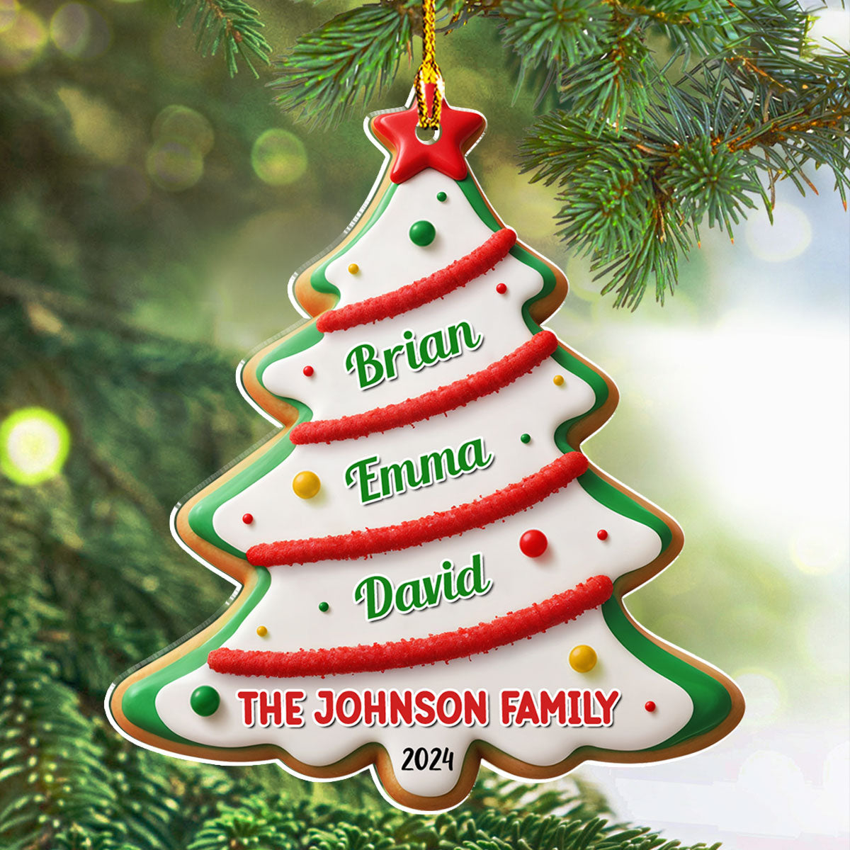 Family Christmas Cake - Personalized Custom Acrylic Ornament