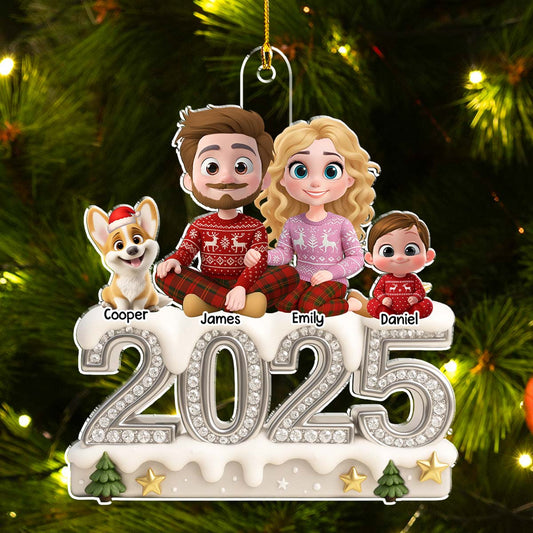 Family Love Never Fades Away - Personalized Custom 3D Effect Acrylic Ornament