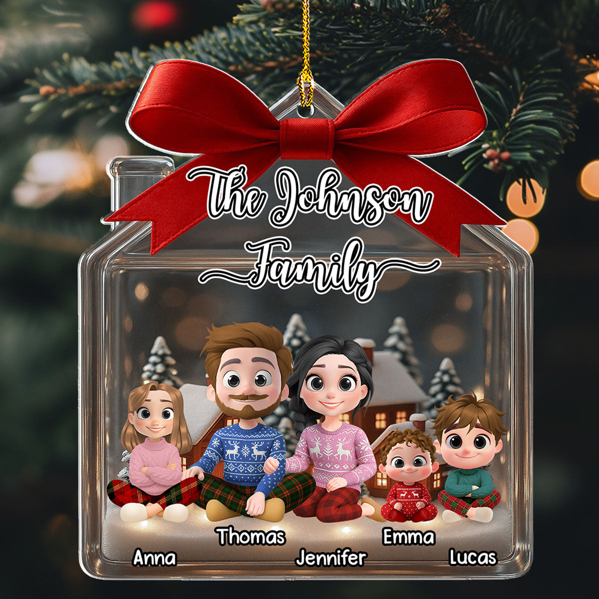 Family Home Sweet Home - Personalized Custom Acrylic Ornament