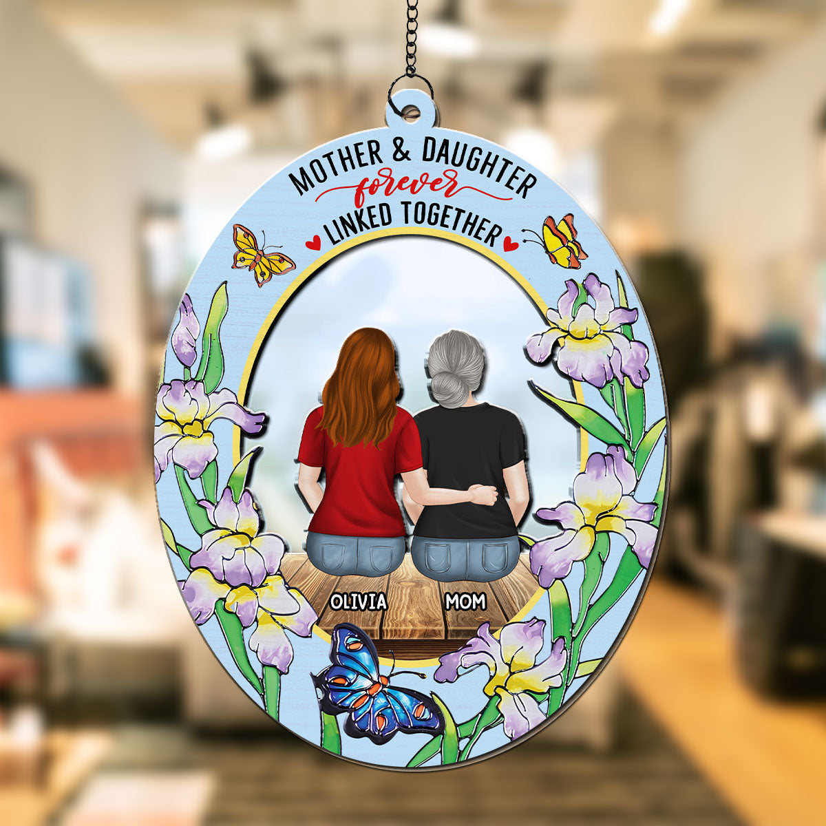 Mother And Daughter - Personalized Custom Suncatcher