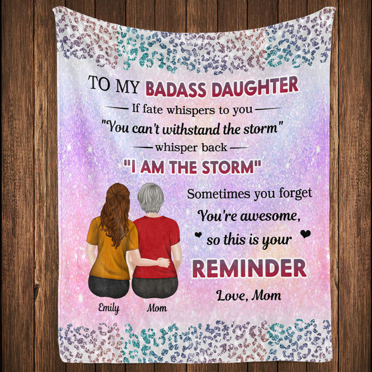From Mom To Badass Daughter - Personalized Custom Fleece Blanket