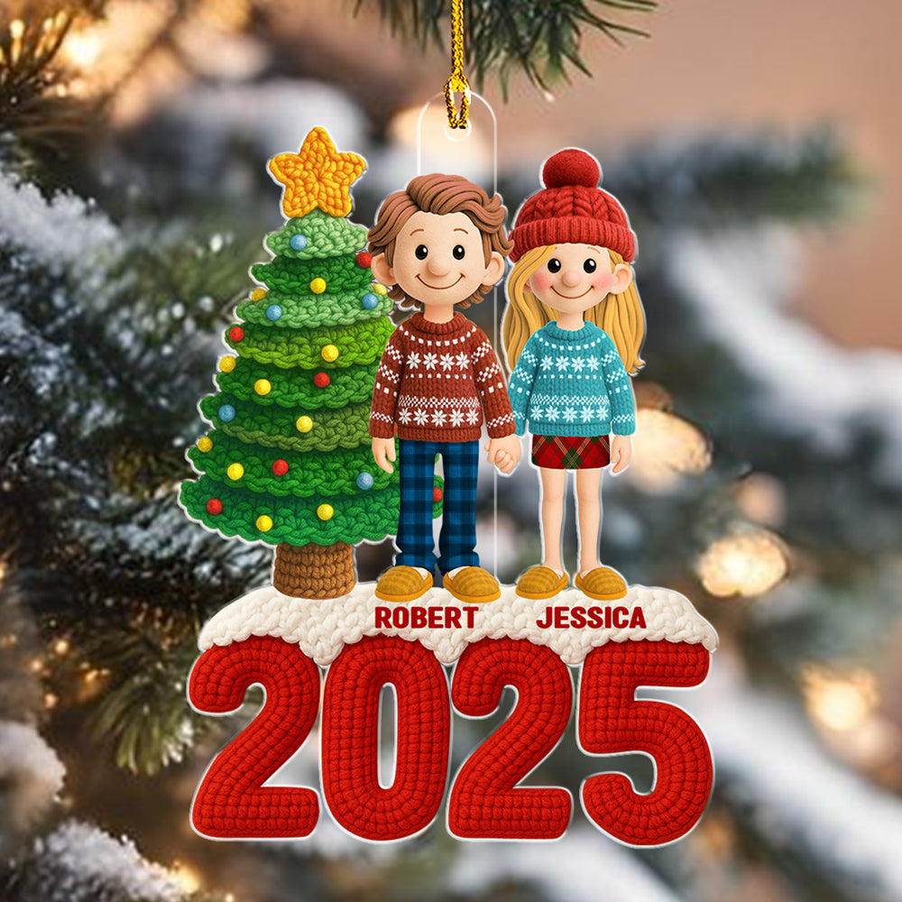 Family Christmas Crochet - Personalized Custom Acrylic Ornament