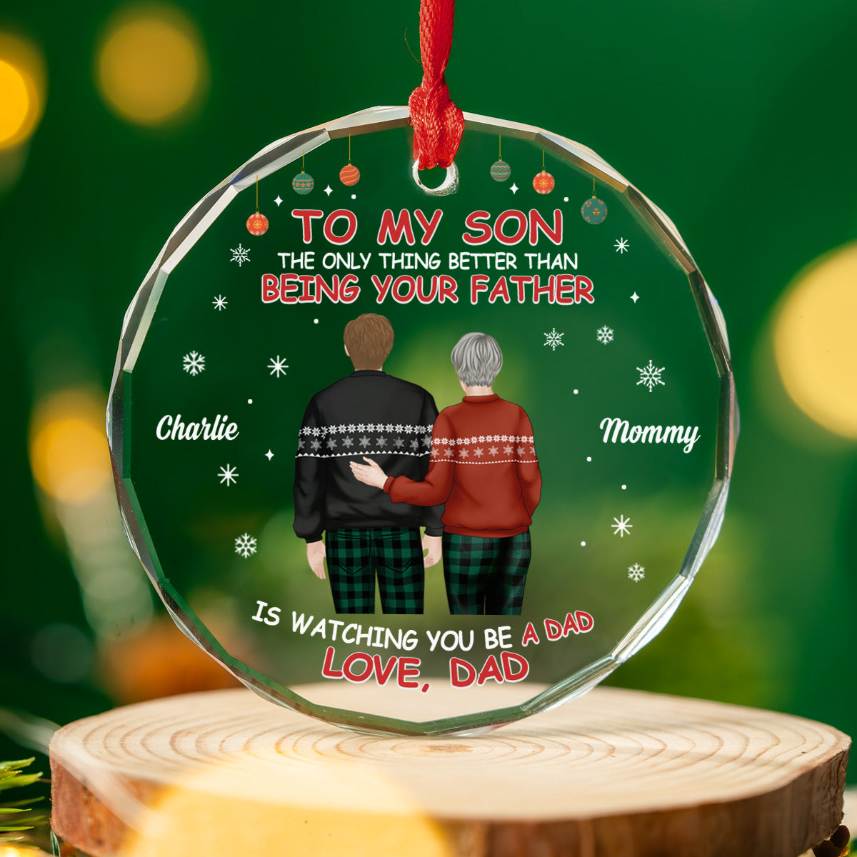 To Our Son We Are Proud Of You - Personalized Custom Glass Ornament
