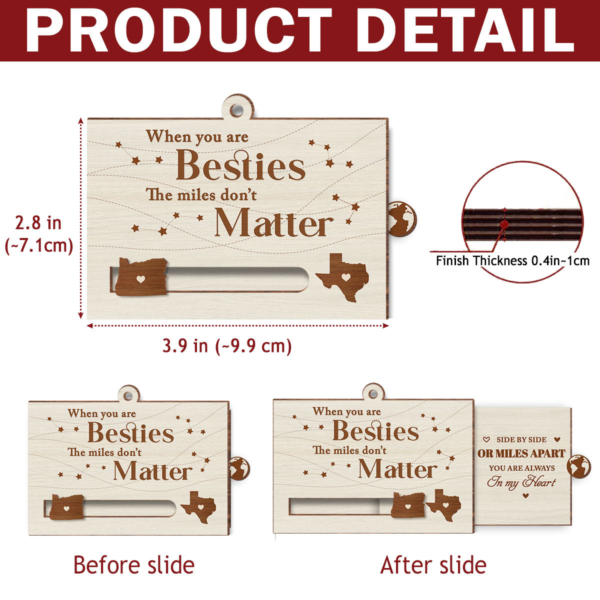 When You Are Family The Miles Do Not Matter - Personalized Custom Slide Ornament