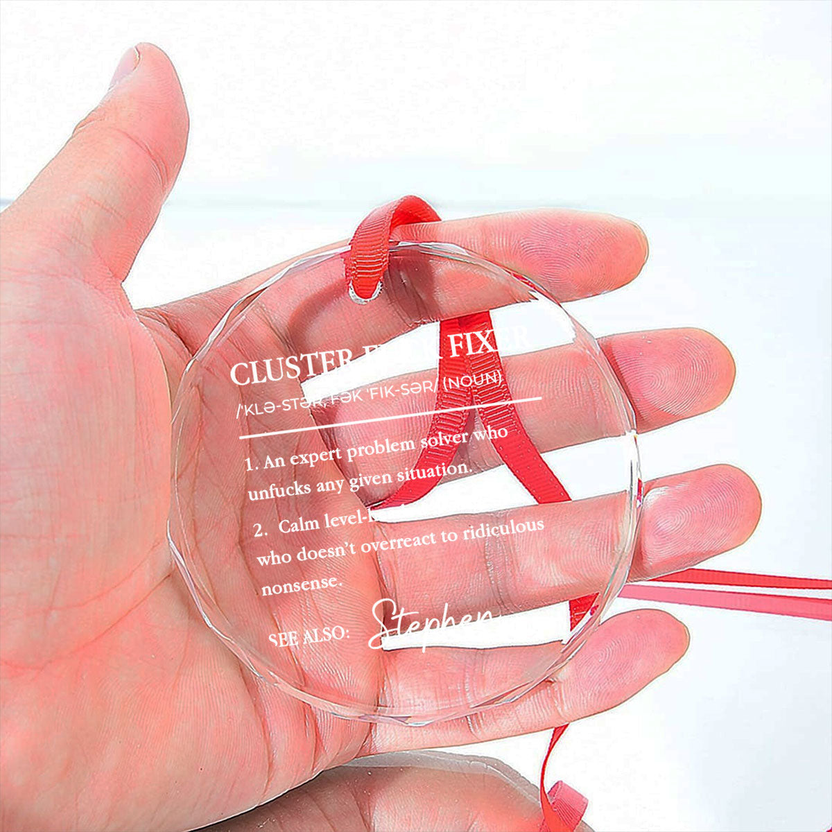 Cluster Fixer - Personalized Custom Glass Ornament