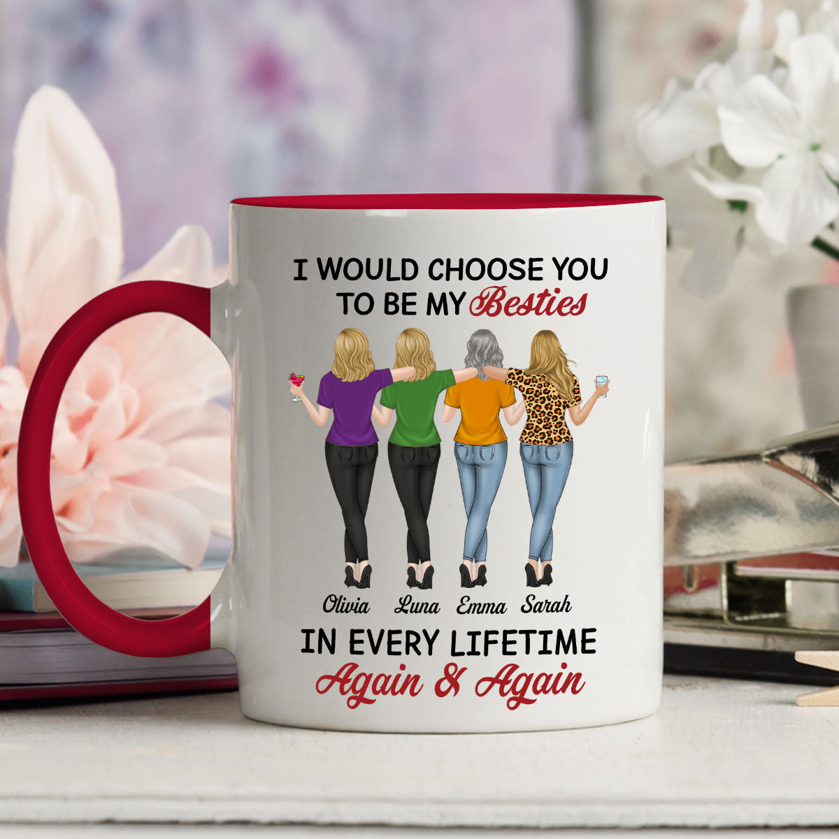 True Friends Always - Personalized Custom Accent Mug