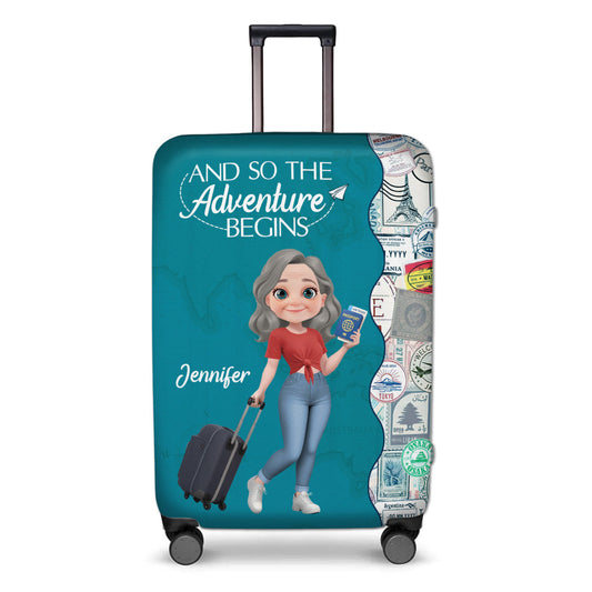 Wanderlust World Map - Personalized Custom Luggage Cover