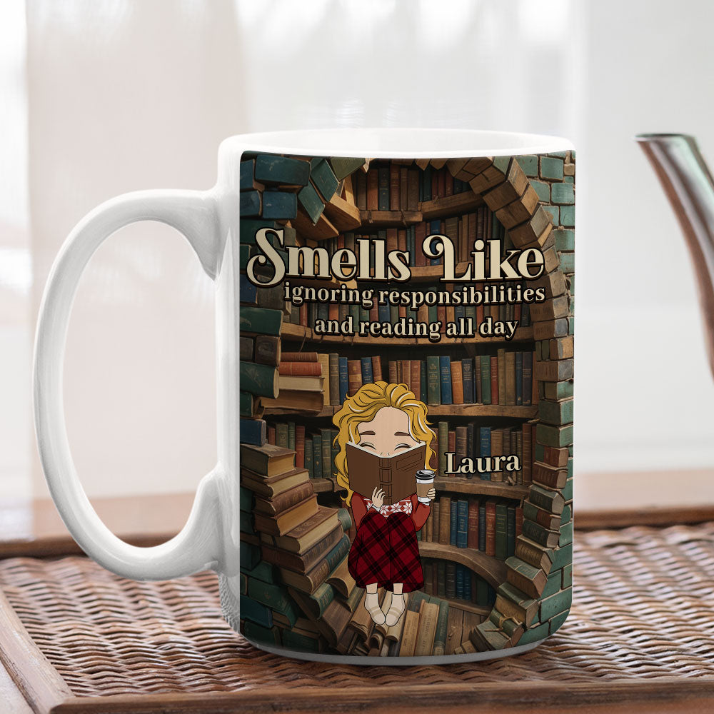 Avoiding Responsibilities, Enjoying Books - Personalized Custom Coffee Mug