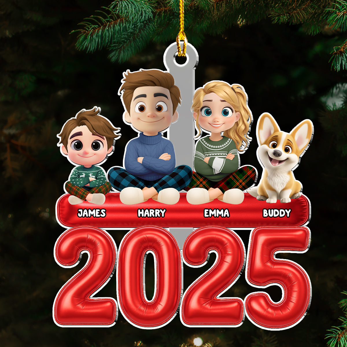 Santa Favorite Family - Personalized Custom Acrylic Ornament