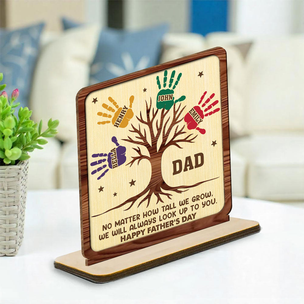 Still Looking Up To You- Personalized Custom 2-Layer Wood Plaque With Flat Base
