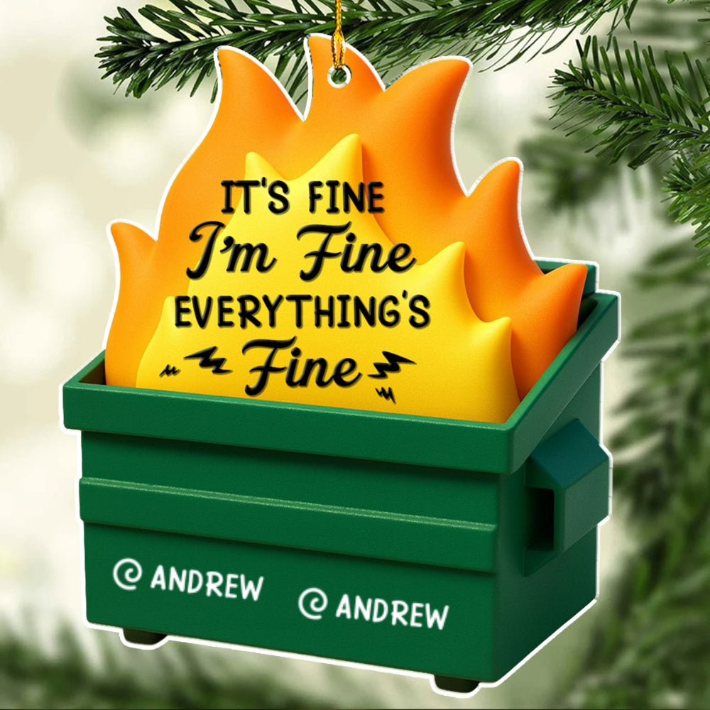 Dumpster Fire - Personalized Custom Acrylic Ornament
