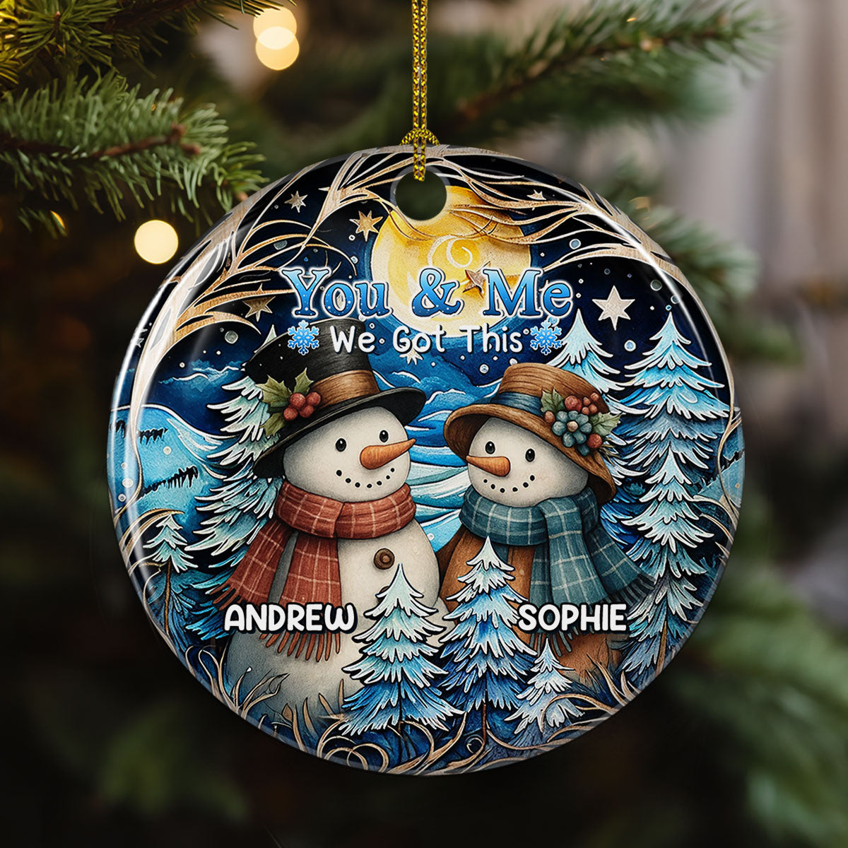 Timeless Winter Ornament - Personalized Custom Ceramic Ornament