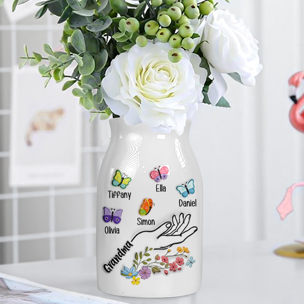 Lovely Grandma - Personalized Custom 3D Inflated Effect Flower Vase