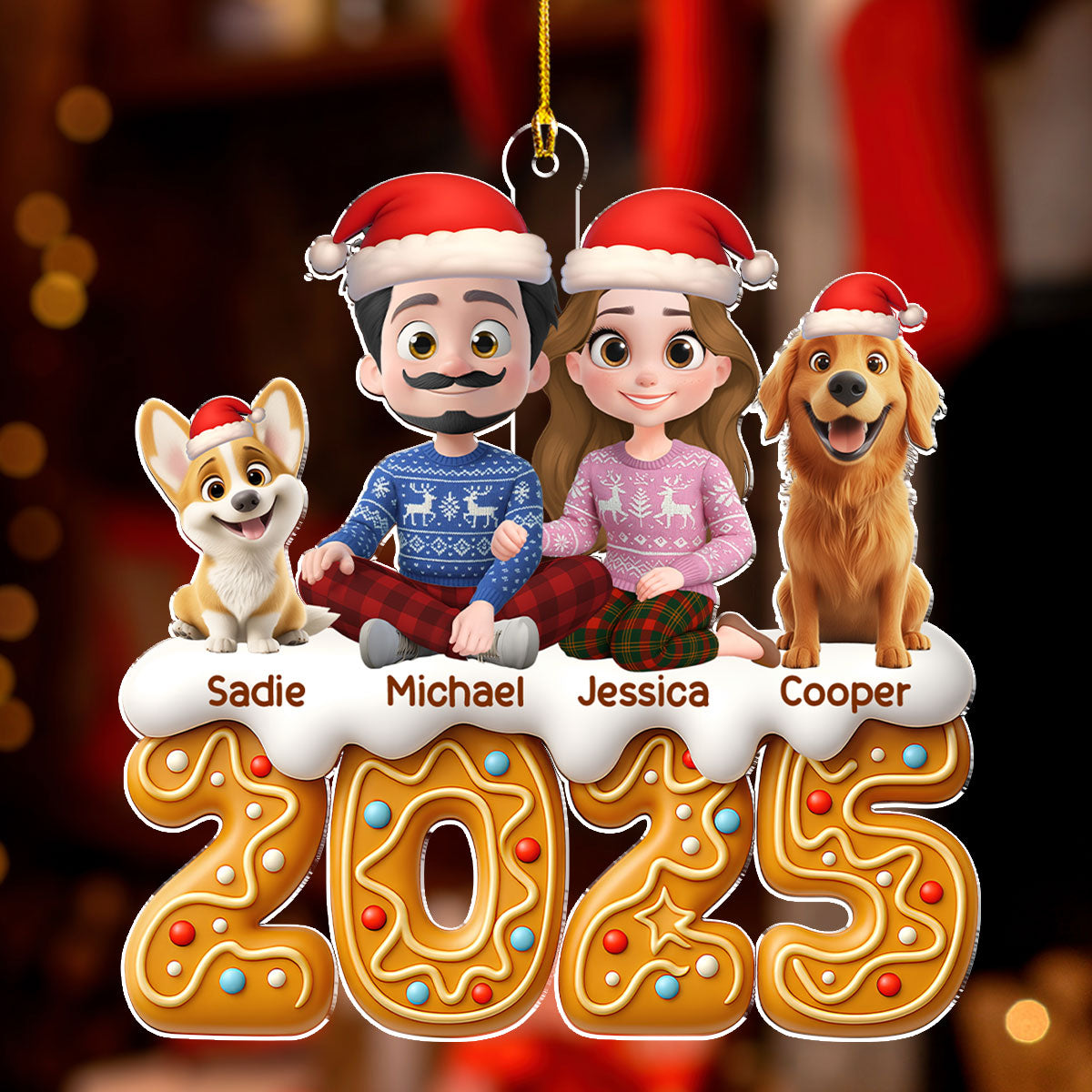 Couple And Dog Of The Year - Personalized Custom Acrylic Ornament