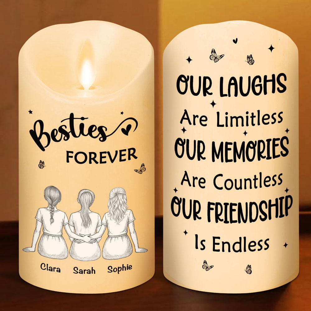 Our Friendship Is Endless Blue Toile - Personalized Custom LED Candle