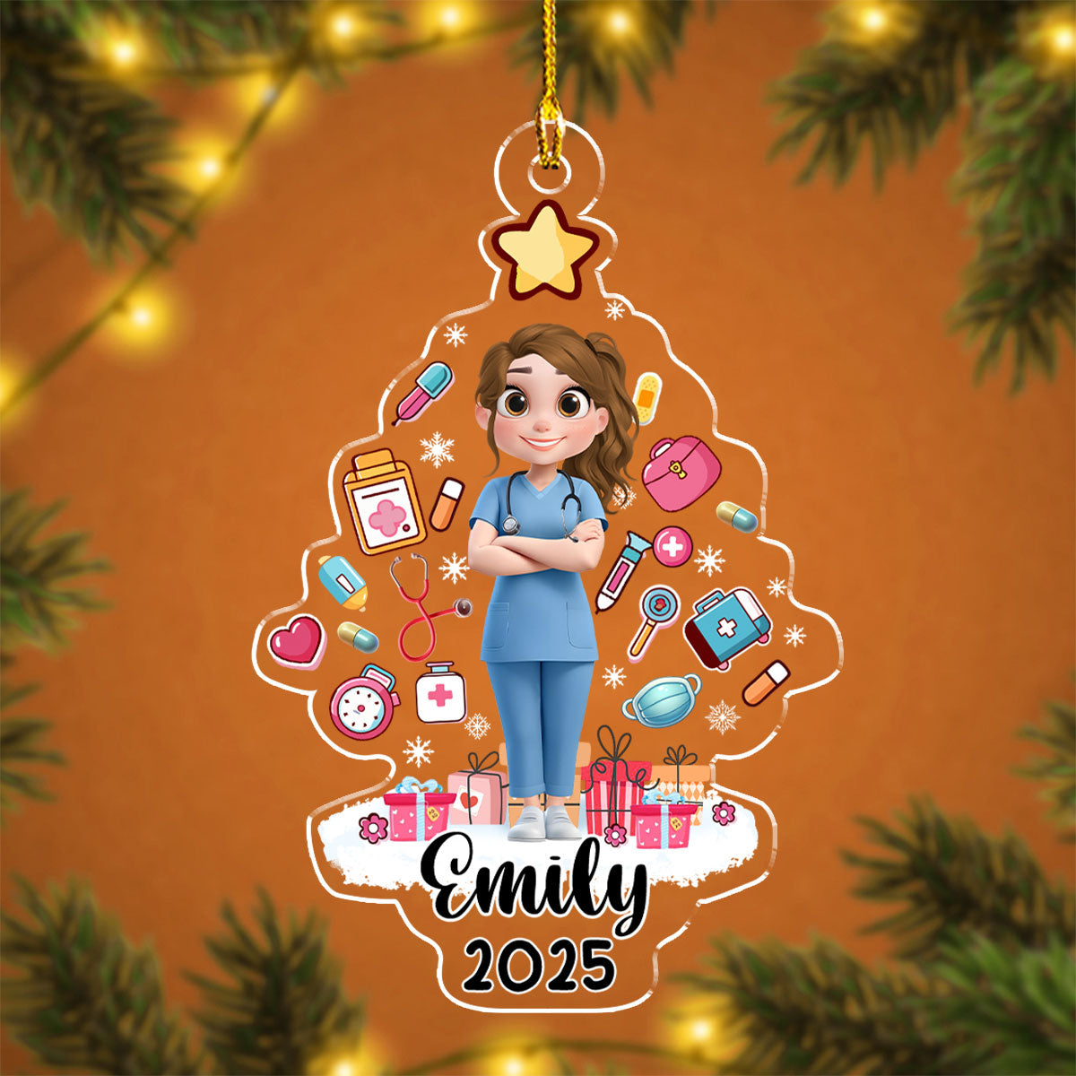 Medical Christmas Tree - Personalized Custom Acrylic Ornament 