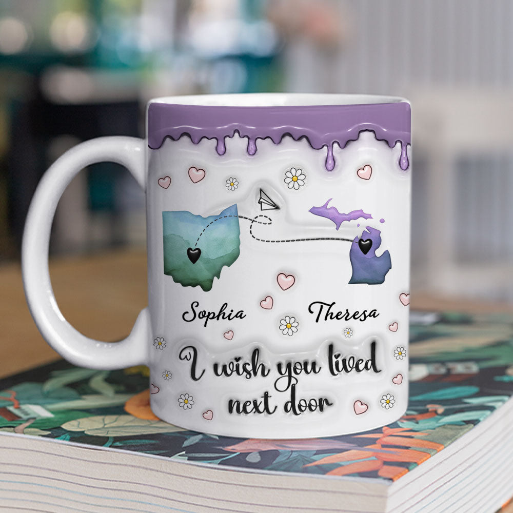 True Friendship Knows No Distance - Personalized Custom 3D Inflated Effect Mug